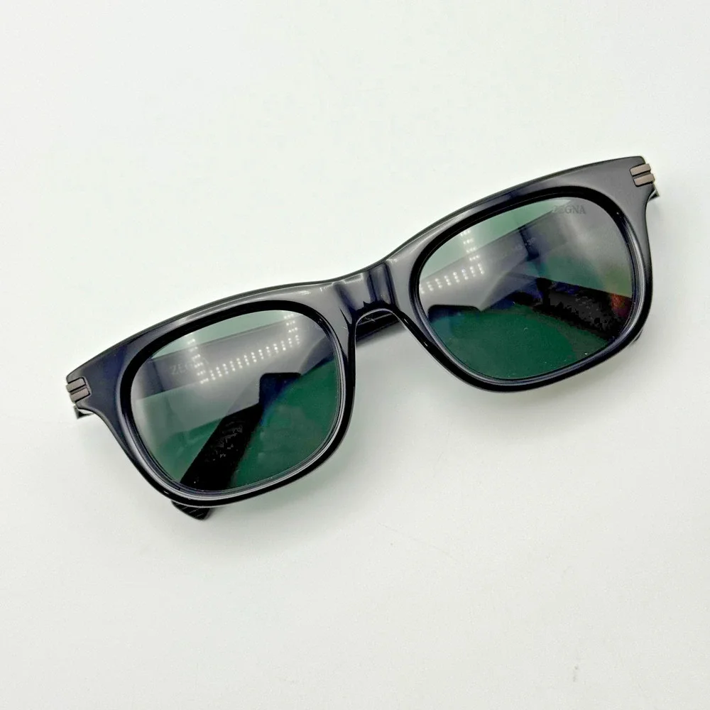 Ermenegildo Zegna Sunglasses EZ0281-F 01R Black Frame Green Polarized Asian Fit